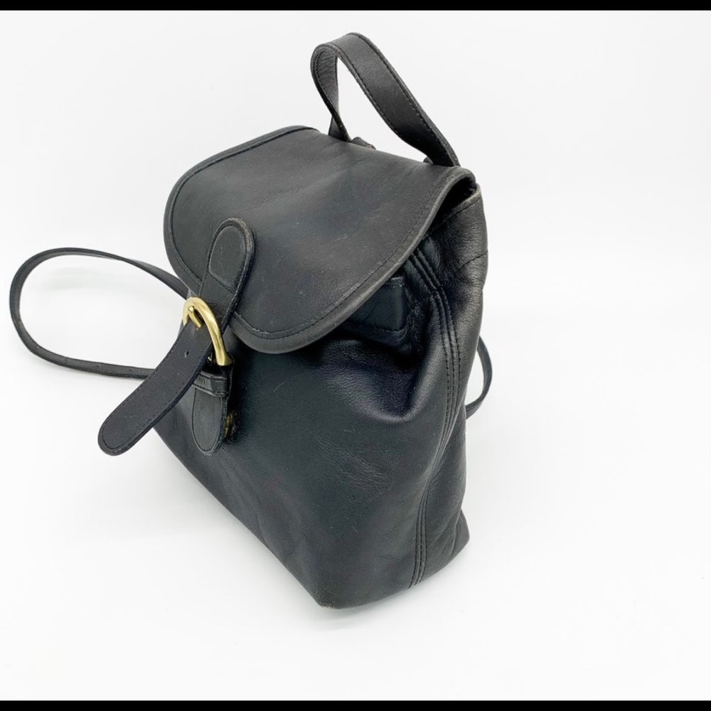 COACH Mini Buckle Backpack Black Leather